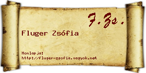 Fluger Zsófia névjegykártya